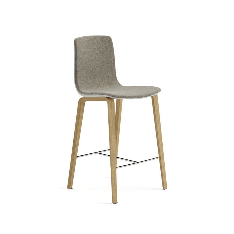 Aava 02-4 Wood Legs Polypropylene Counter & Bar Stool With Front Upholstery Chairs Arper