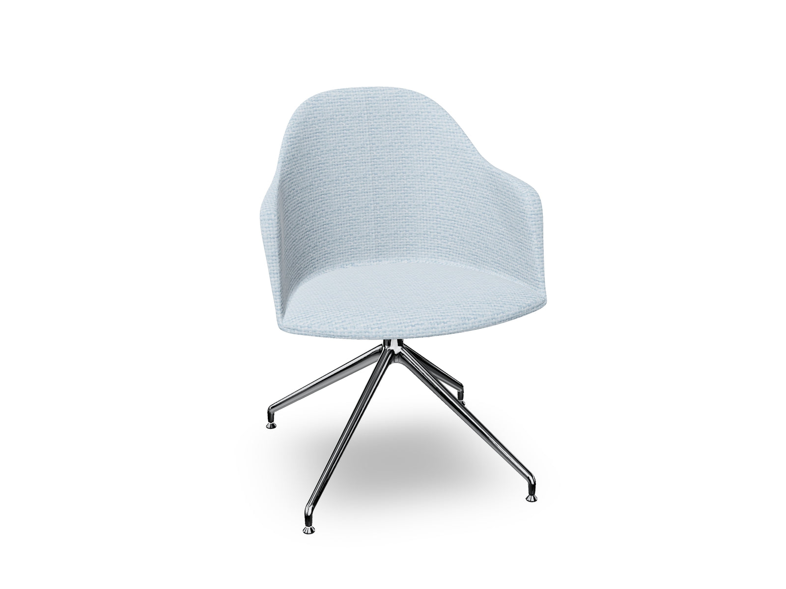 Cila Fully Upholstered Armchair With Swivel Trestle Base