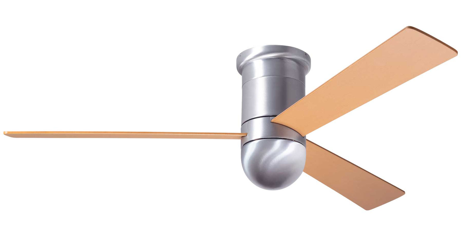 Cirrus Flush DC Ceiling Fan Ceiling Fans Modern Fan Co Brushed Aluminum Maple Wall Control Without Light