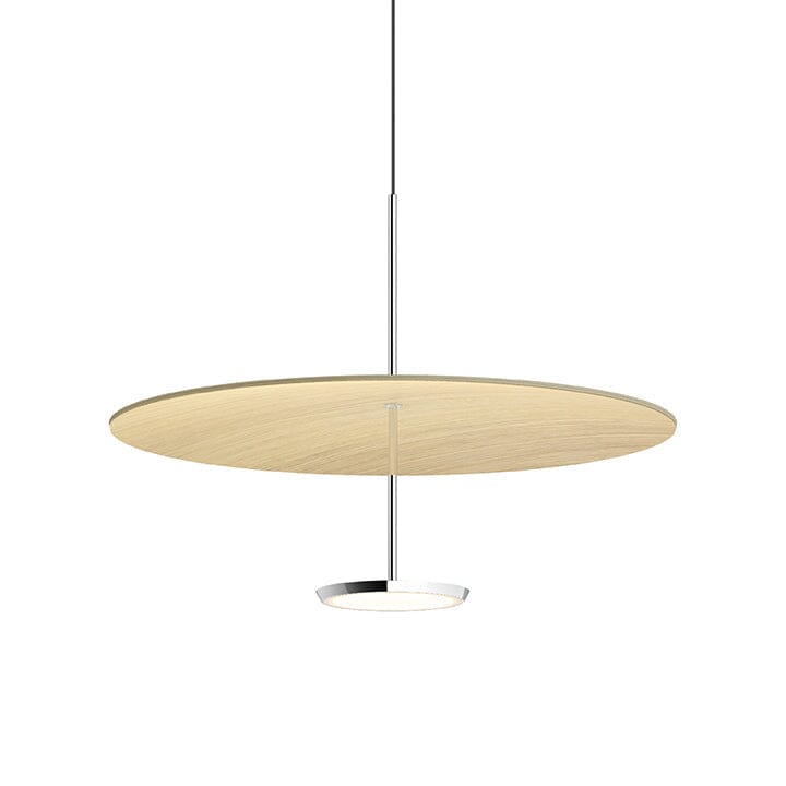 Sky Dome Pendant Pendant Lights Pablo 24" - Polished Aluminum + White Oak