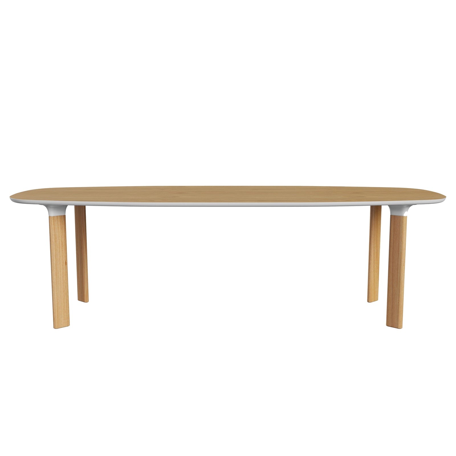 Analog Table Dining Tables Fritz Hansen 96.5" L - oak veneer top - white trumpet/oak legs + $1941.00