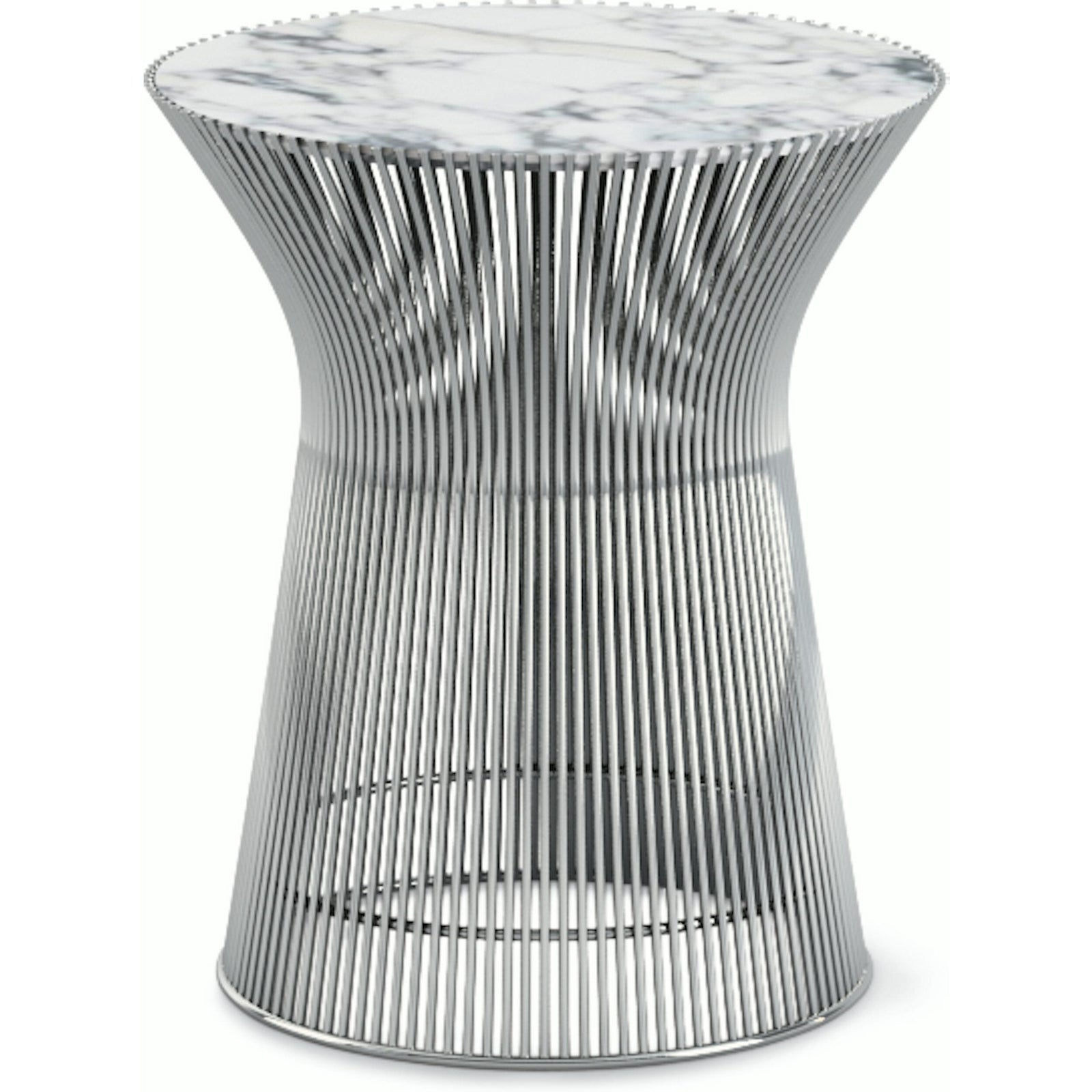 Platner Side Table side/end table Knoll Polished Nickel Arabescato marble, Shiny finish