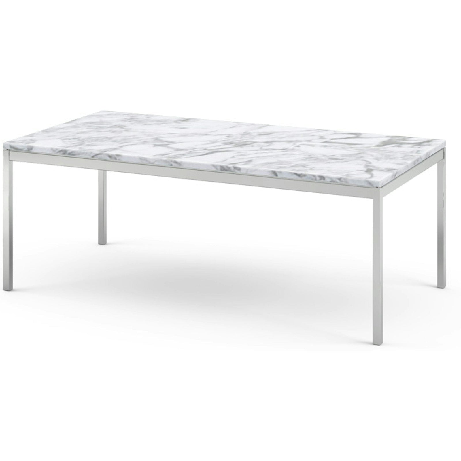 Florence Knoll Rectangular Coffee Table Coffee Tables Knoll polished chrome Arabescato marble, Satin finish