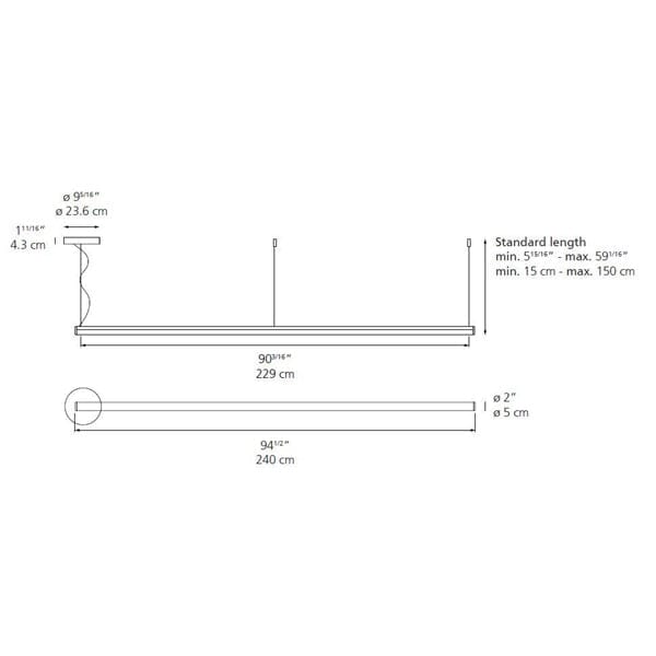 Alphabet of Light Linear Suspension Table Lamps Artemide