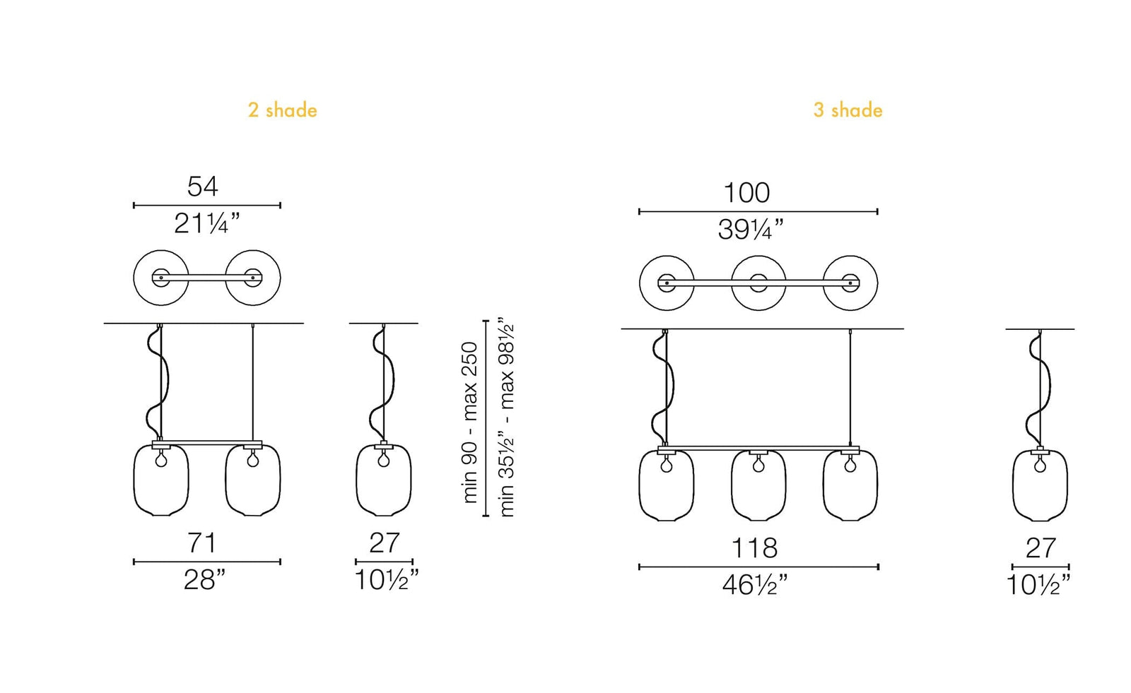 Arya Linear Pendant Lamp Ceiling lamp Cappellini