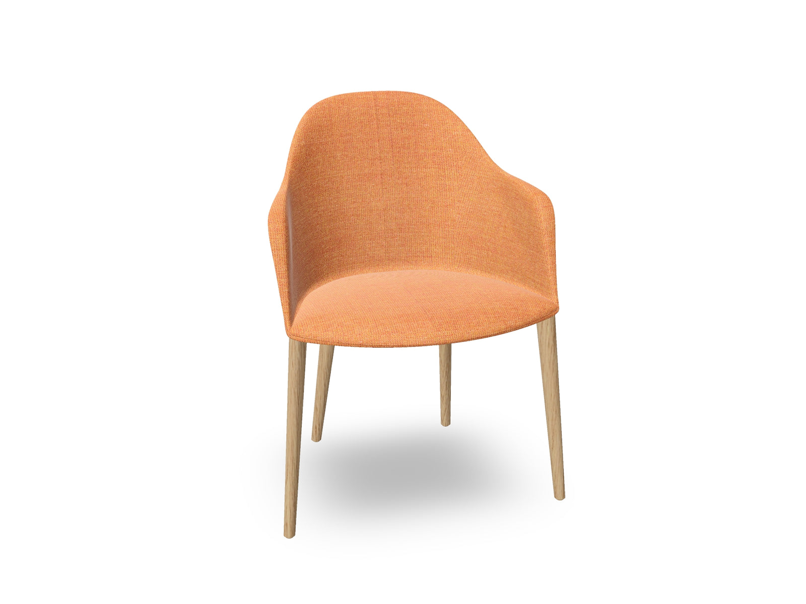 Cila Fully Upholstered Armchair with Timber Oak Four-leg Base