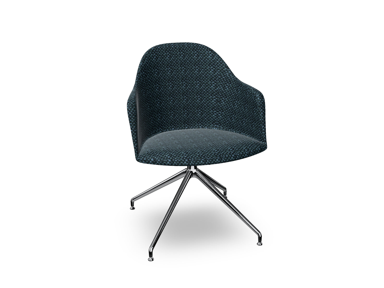 Cila Fully Upholstered Armchair With Swivel Trestle Base