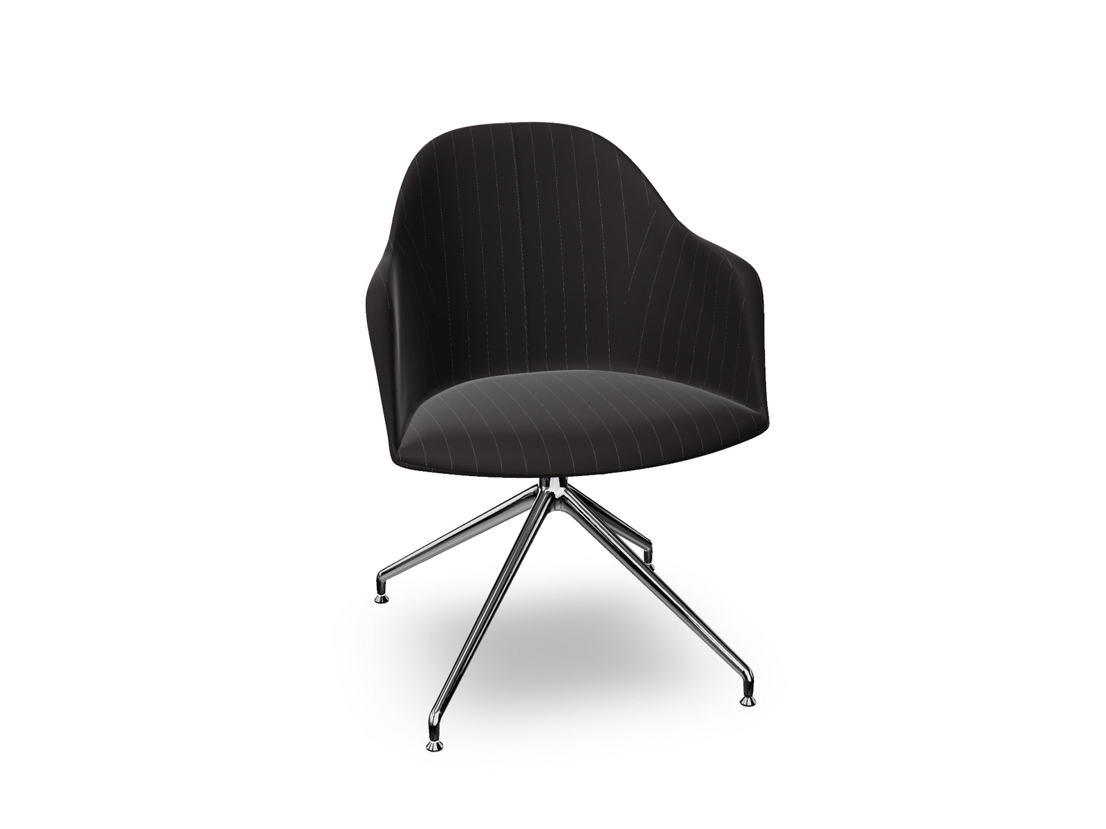 Cila Fully Upholstered Armchair With Swivel Trestle Base