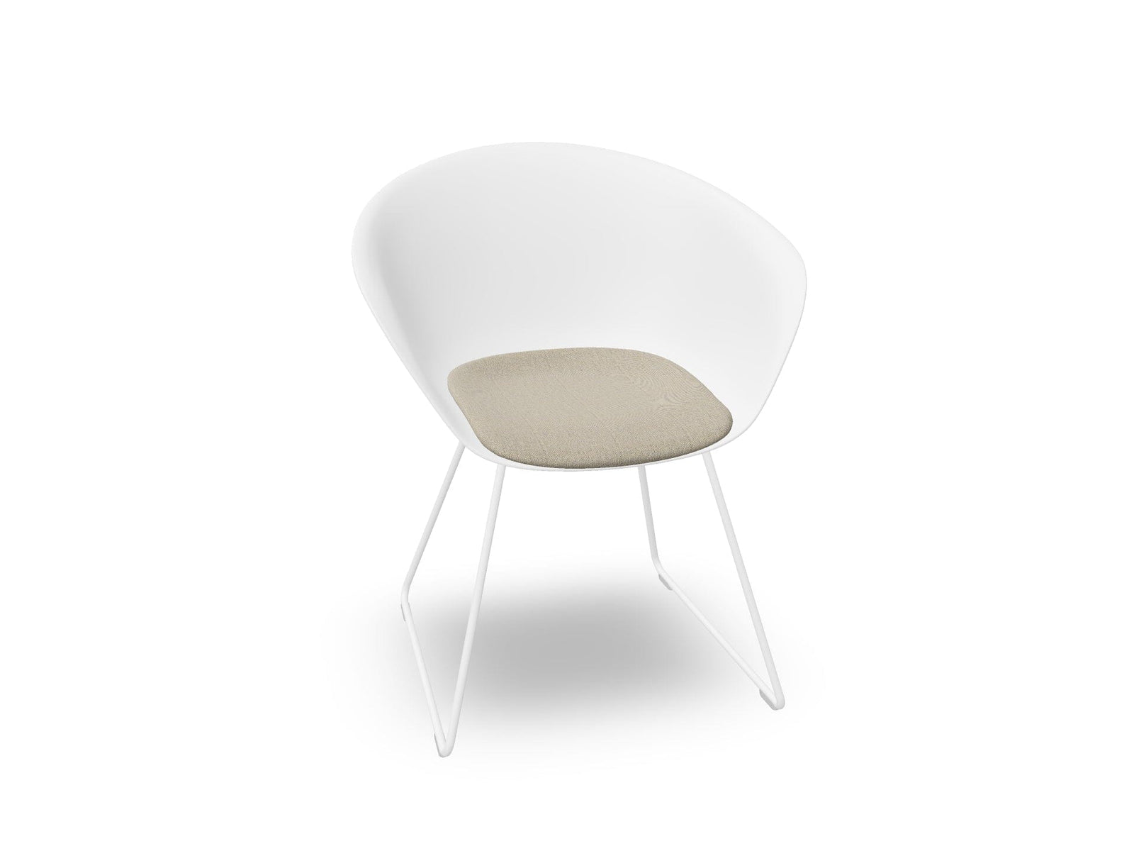 Duna 02 Sled Base Chair With Seat Cushion Chairs Arper