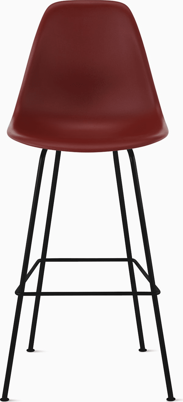 Eames Molded Plastic Bar Stool bar seating herman miller Brick Red Black