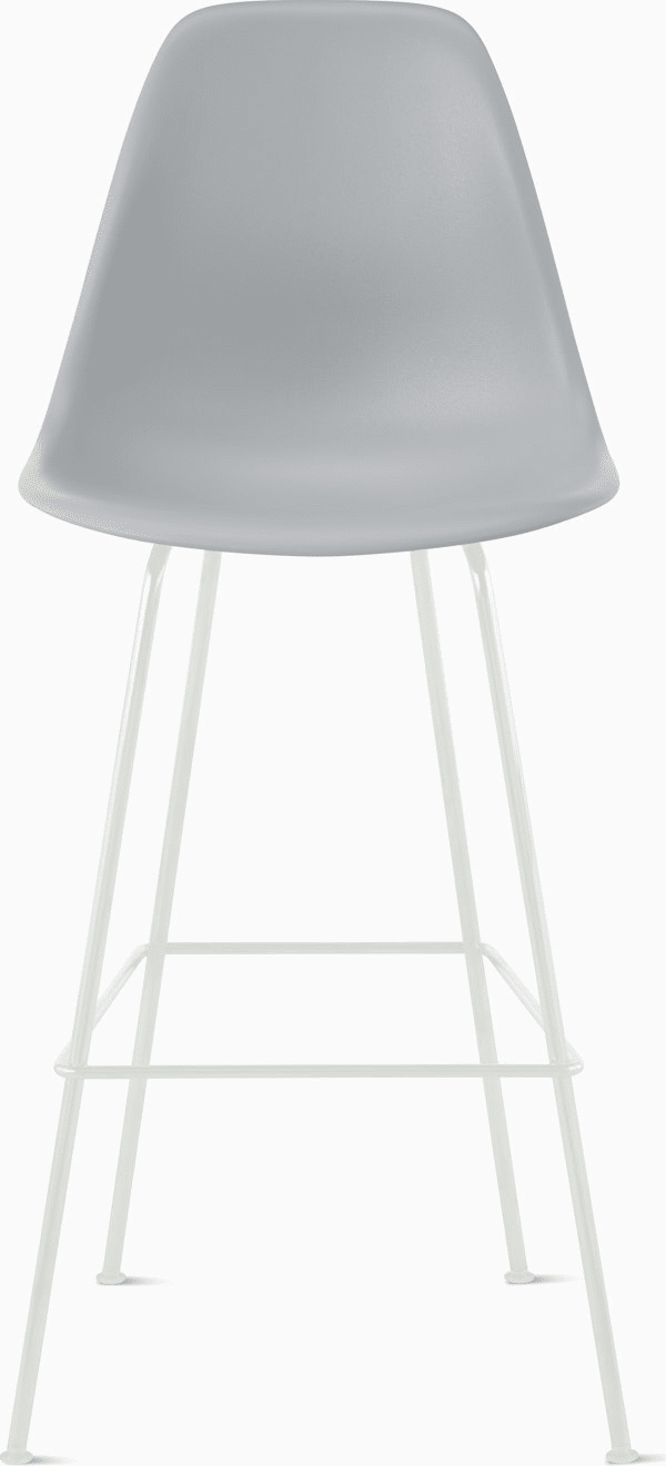 Eames Molded Plastic Bar Stool bar seating herman miller Light Grey White