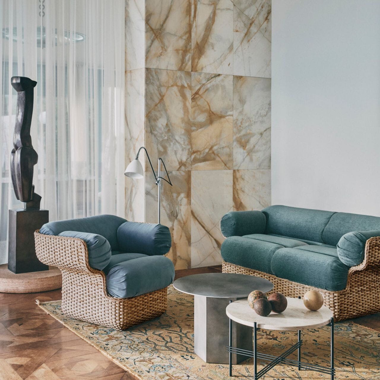 Basket Lounge Chair - Fully Upholstered lounge chair Gubi