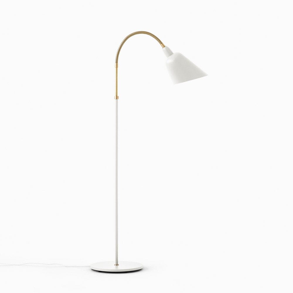 Bellevue Floor Lamp AJ7 Floor Lamps &Tradition White and Brass
