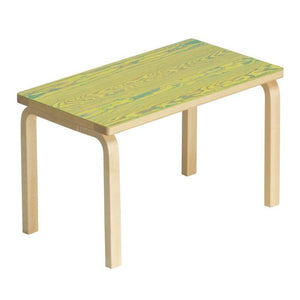 Bench 153B ColoRing Benches Artek Natural lacquered Legs, seat green/yellow ColoRing 