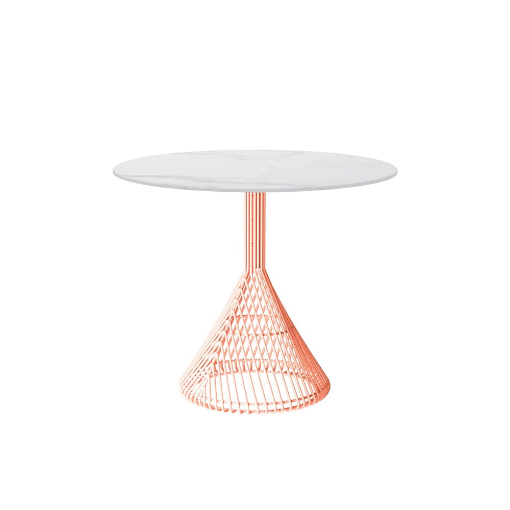 Bistro Table table Bend Goods Peachy Pink Ceramic Stone White +$400