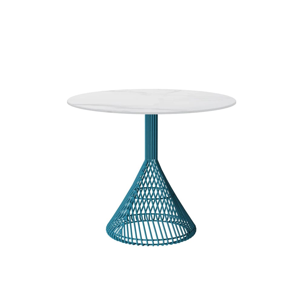 Bistro Table table Bend Goods Peacock Blue Ceramic Stone White +$400