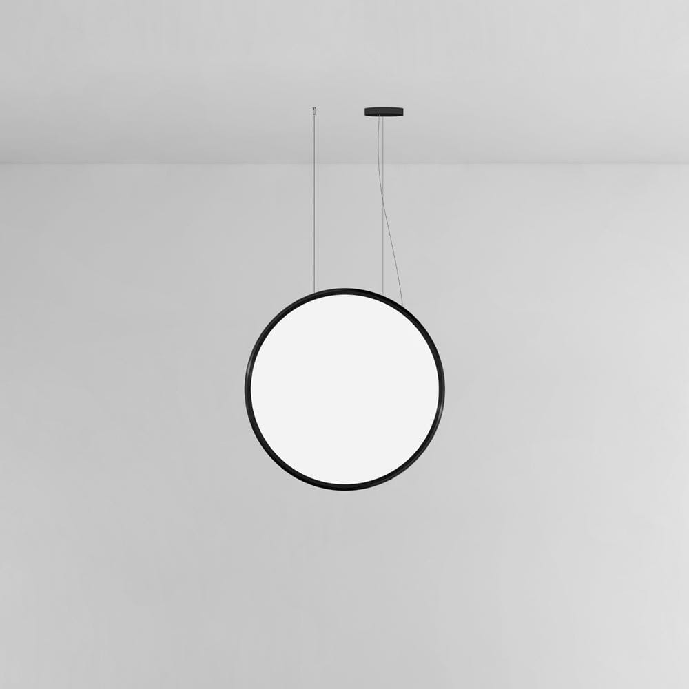 Discovery Vertical Suspension Extended Length Pendant Lights Artemide 140 Black Dimmable 2-Wire/0-10V