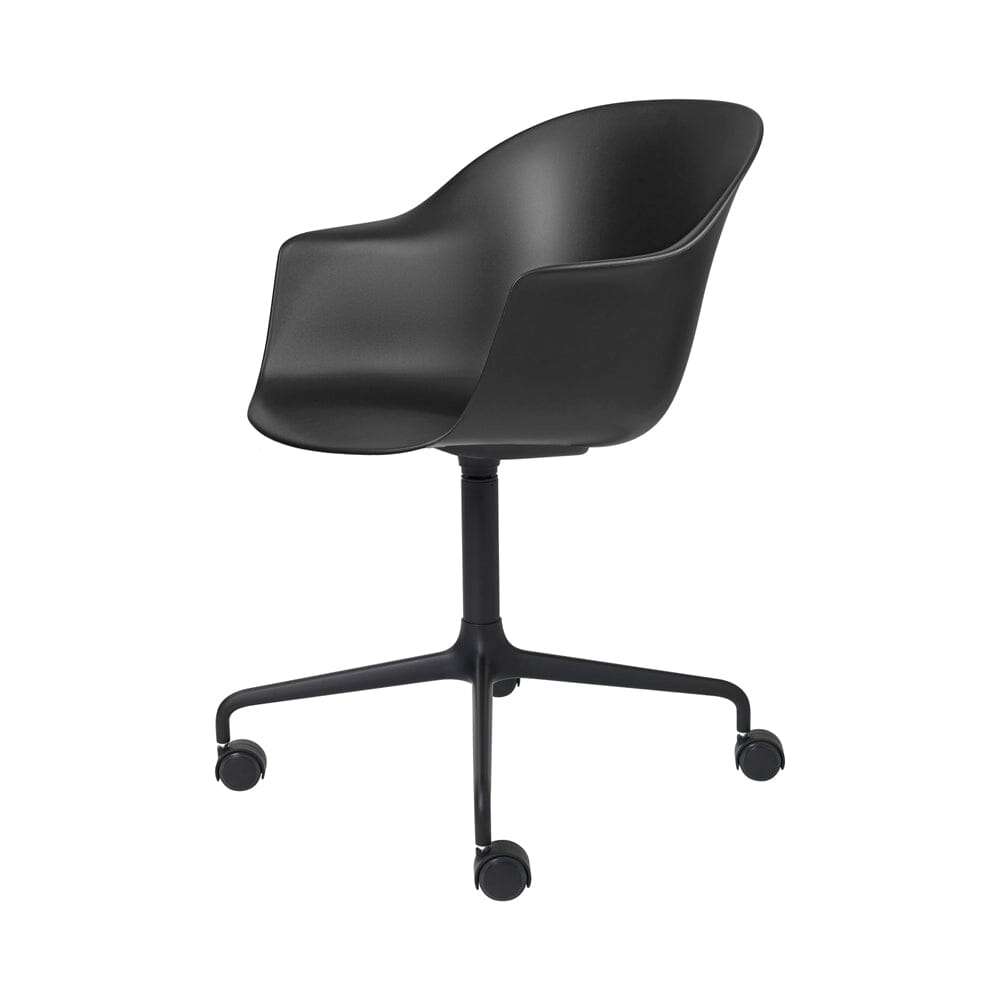 Bat Meeting Chair 4-Star Base with Castors Chairs Gubi Black Matt Black