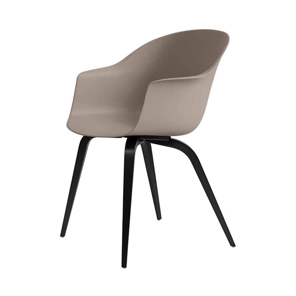 Bat Wood Base Dining Chair - Unupholstered Chairs Gubi Black Stained Beech Semi Matt Lacquered New Beige