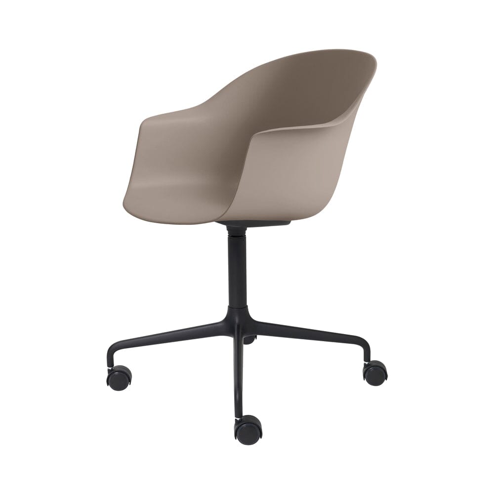 Bat Meeting Chair 4-Star Base with Castors Chairs Gubi Black Matt New Beige