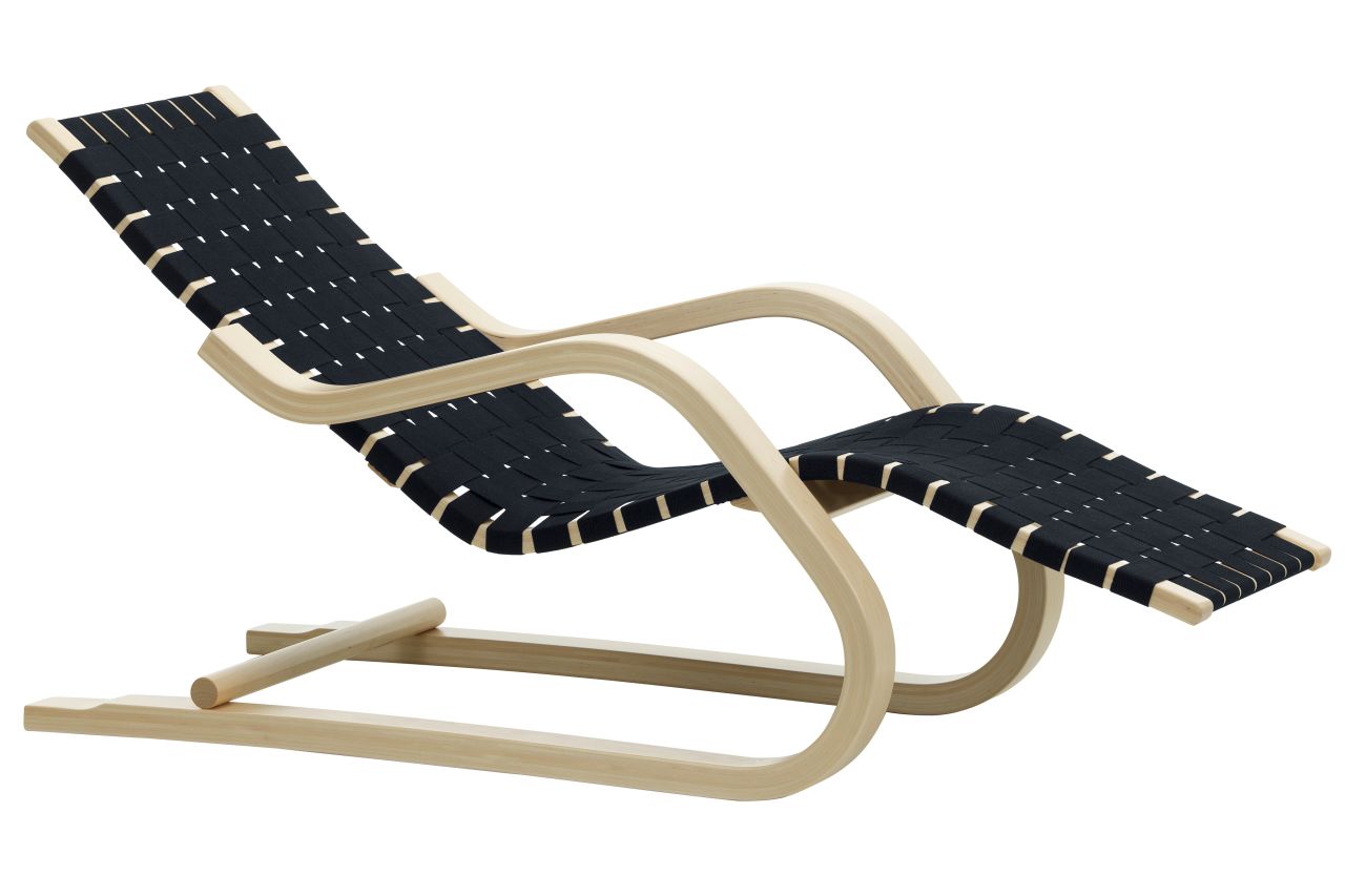 Lounge Chair 43 Lounge Chair Artek Black / Blue Webbing