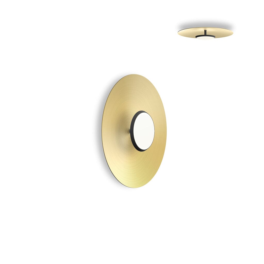 Sky Dome Flush Metal Ceiling/Wall Lamp Pendant Lights Pablo 18" - Matte Black + Brushed Brass