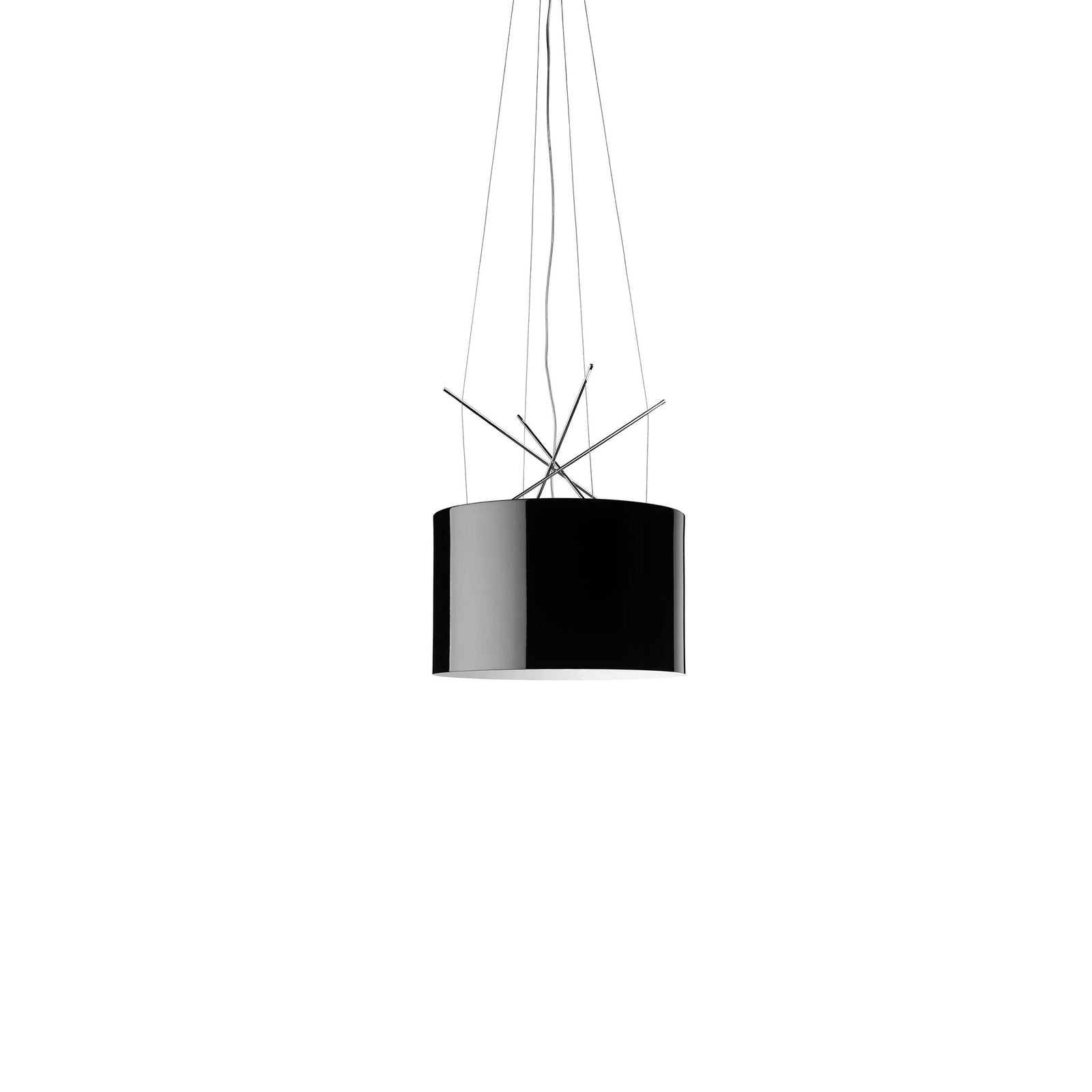 Ray Suspension Lamp hanging lamps Flos Glossy Black Painted Metal - Halogen