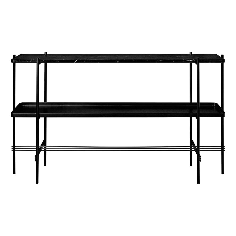 TS Console 2 Rack Table with Tray- 120 x 30 cm Console Table GUBI Black Marquina Marble