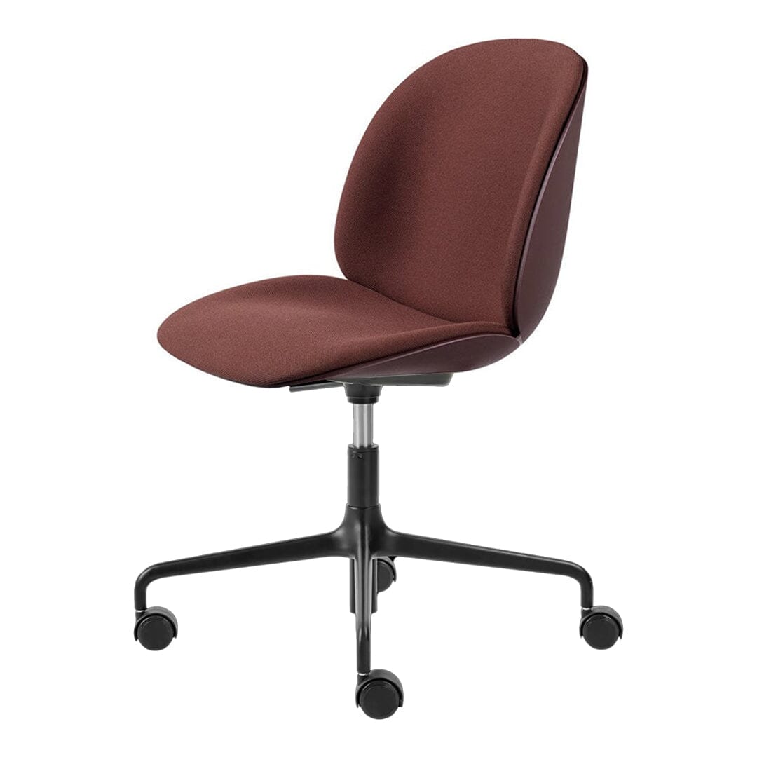Beetle Meeting Chair 4-Star Base with Castors - Height Adjustable - Front Upholstered Chairs Gubi