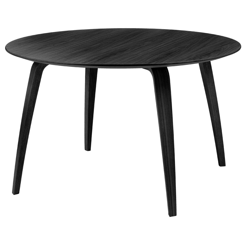 Gubi Round Dining Table Dining Tables Gubi Black Stained Ash