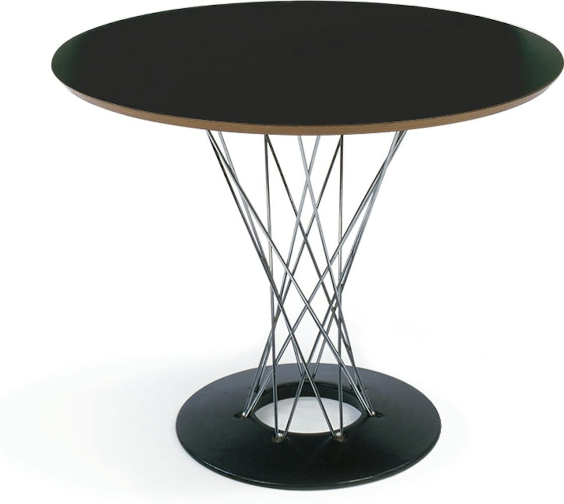 Noguchi Cyclone Dining Table Dining Tables Knoll Black Laminate 36" diameter