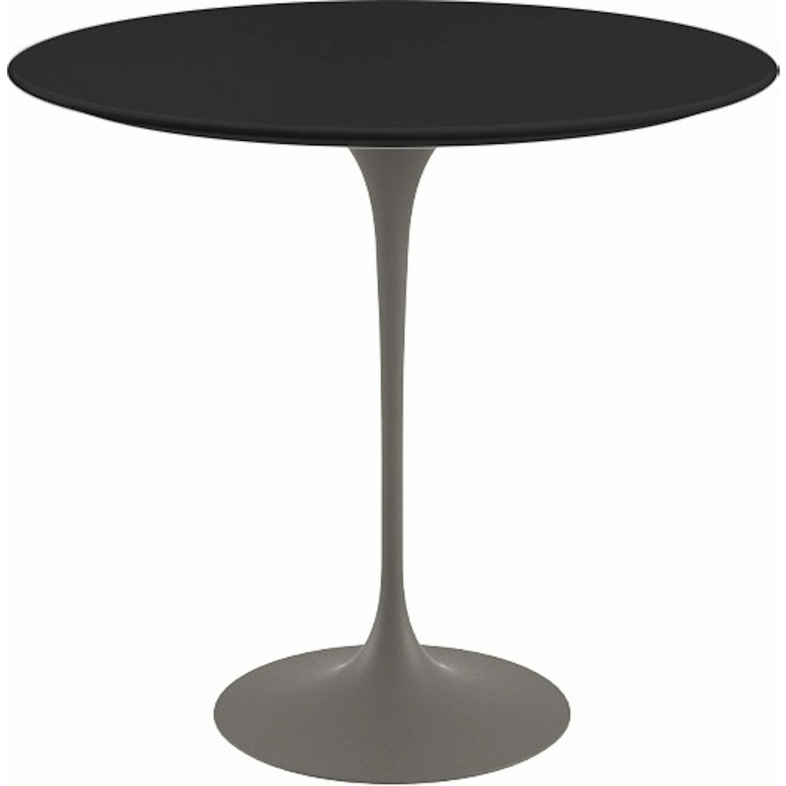 Saarinen Side Table - 22” Oval side/end table Knoll Grey Black laminate, Satin finish