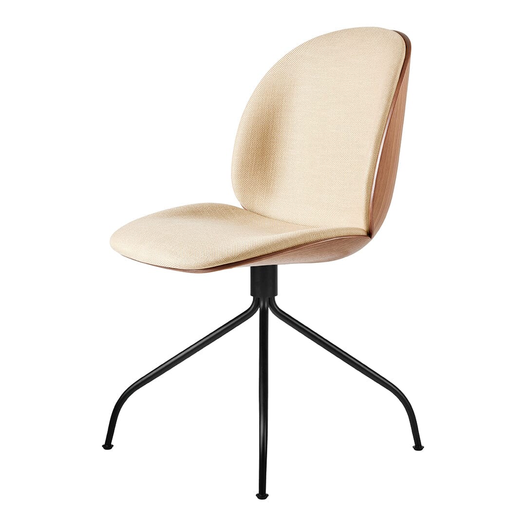 Beetle Meeting Chair with Swivel Base - Veneer Shell - Front Upholstered Chairs Gubi