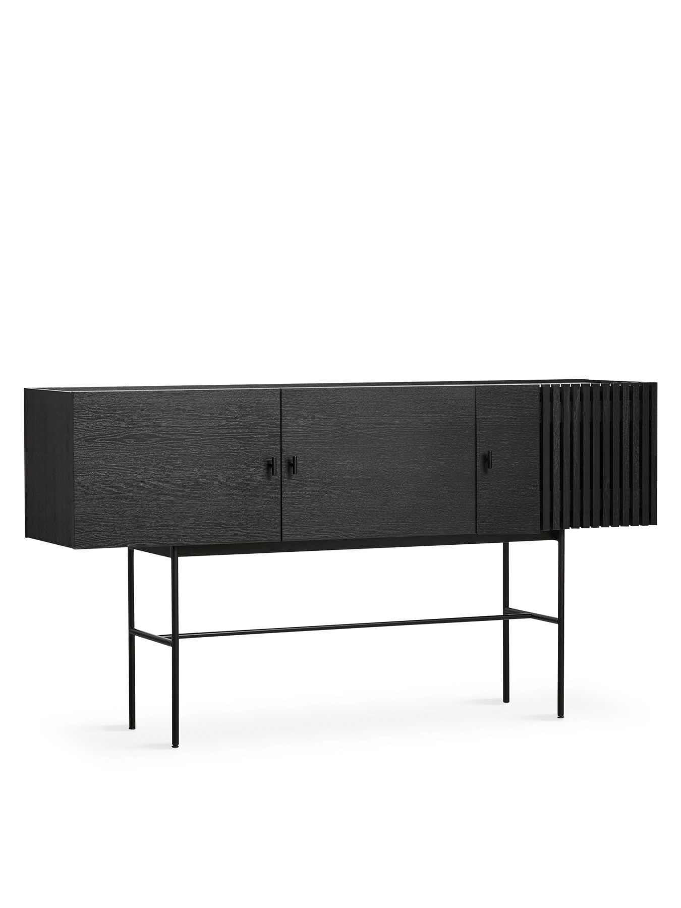 Array Sideboard storage Woud Large - 70.9" Black painted oak