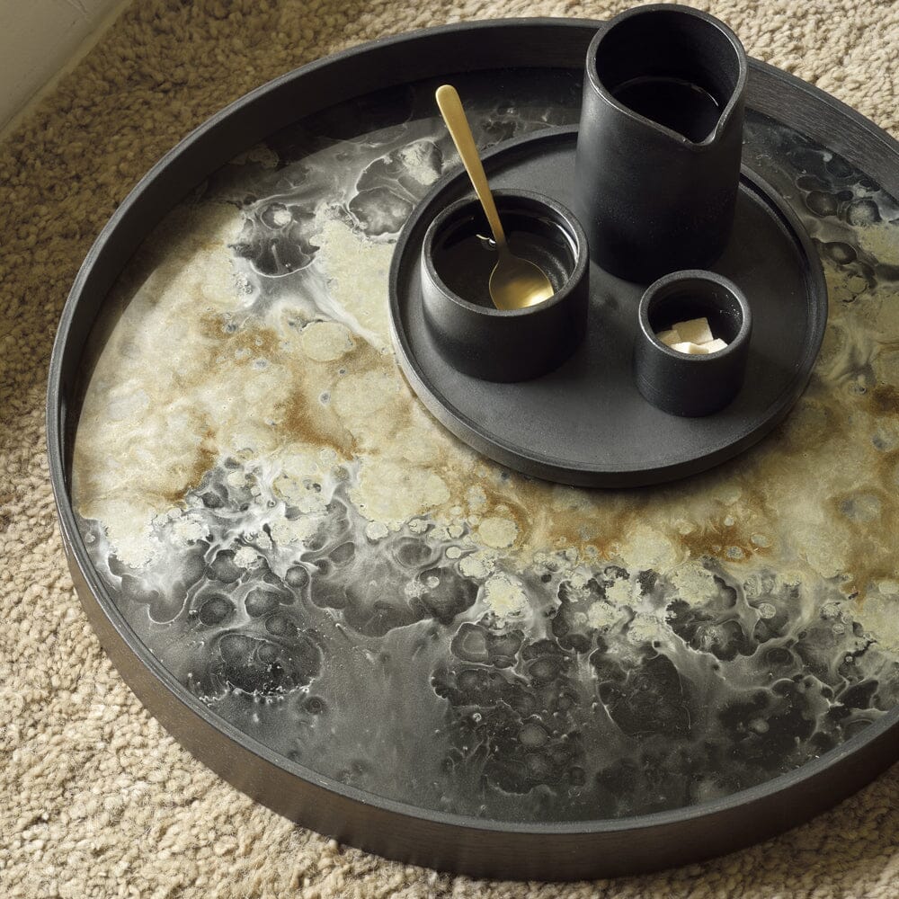 Black Organic Glass Tray Tray Ethnicraft