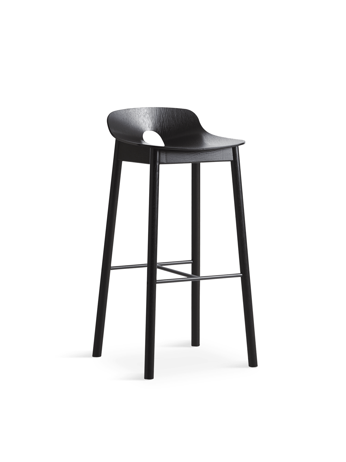 Mono Bar Stool stool Woud Black Painted Ash