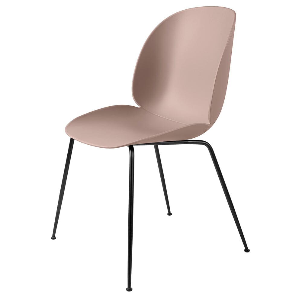 Beetle Dining Chair with Conic Base - Unupholstered Chairs Gubi Black Matte Base Sweet Pink