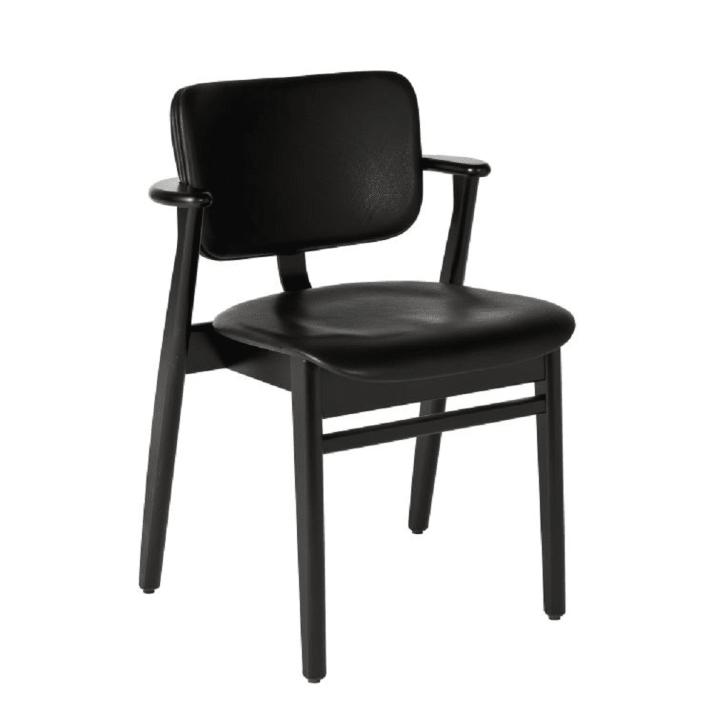 Domus Chair lounge chair Artek Black Stained Birch Frame Finish / Black Leather Prestige Seat & Back