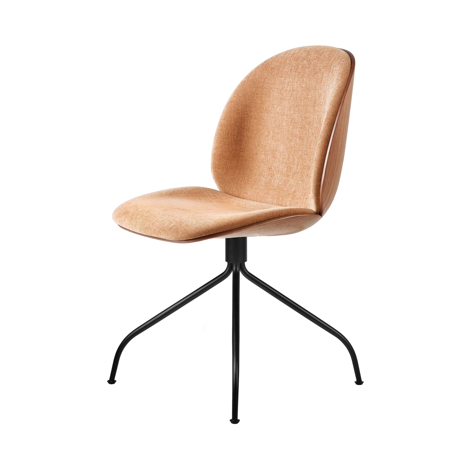 Beetle Meeting Chair with Swivel Base - Veneer Shell - Front Upholstered Chairs Gubi