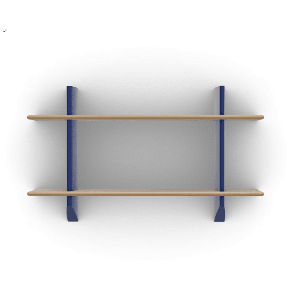 Rayonnage Mural Shelves Vitra Prouvé Bleu Marcoule / Natural Solid Oak