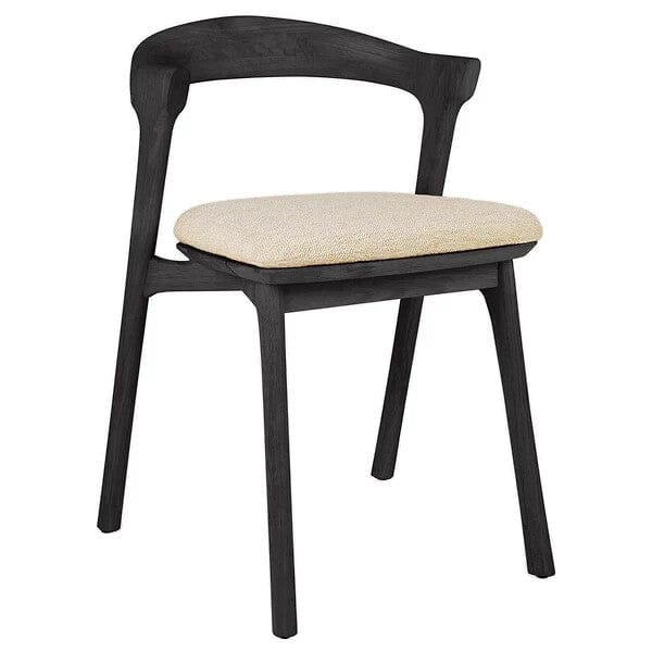 Bok Outdoor Dining Chair with Cushion Dining Chair Ethnicraft Teak Black Natural