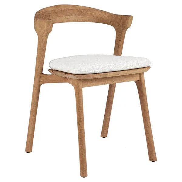 Bok Outdoor Dining Chair with Cushion Dining Chair Ethnicraft Teak Off White