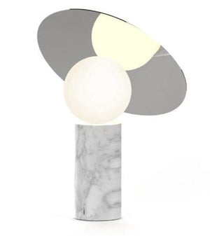 Bola Disc Table Lamp Table Lamps Pablo Chrome / Carrara White Marble 