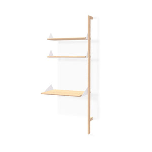 Branch Desk Shelving Unit Add-On Shelves Gus Modern Blonde Uprights /White Brackets /Blonde Shelves 