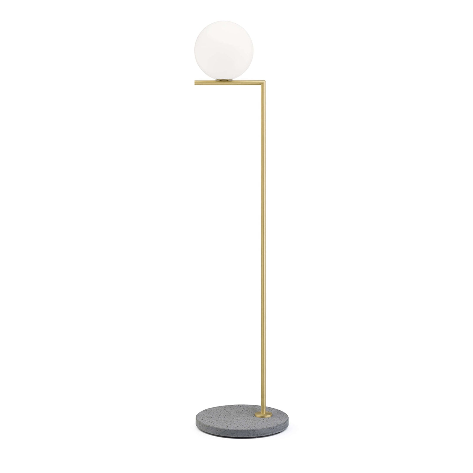 IC Lights Outdoor Floor Lamp Outdoor Lighting Flos F1 - 53" H Brushed Brass / Grey Lava Stone