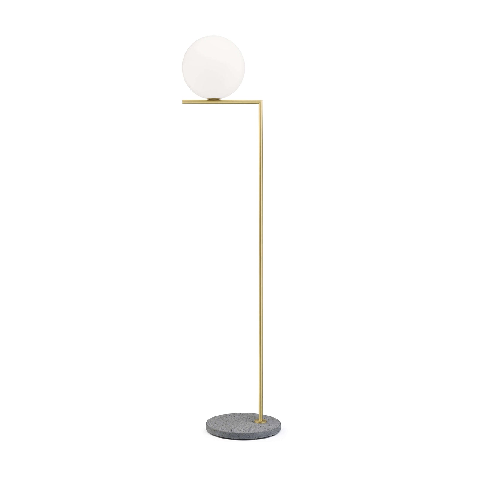 IC Lights Outdoor Floor Lamp Outdoor Lighting Flos F2 - 73" H Brushed Brass / Grey Lava Stone