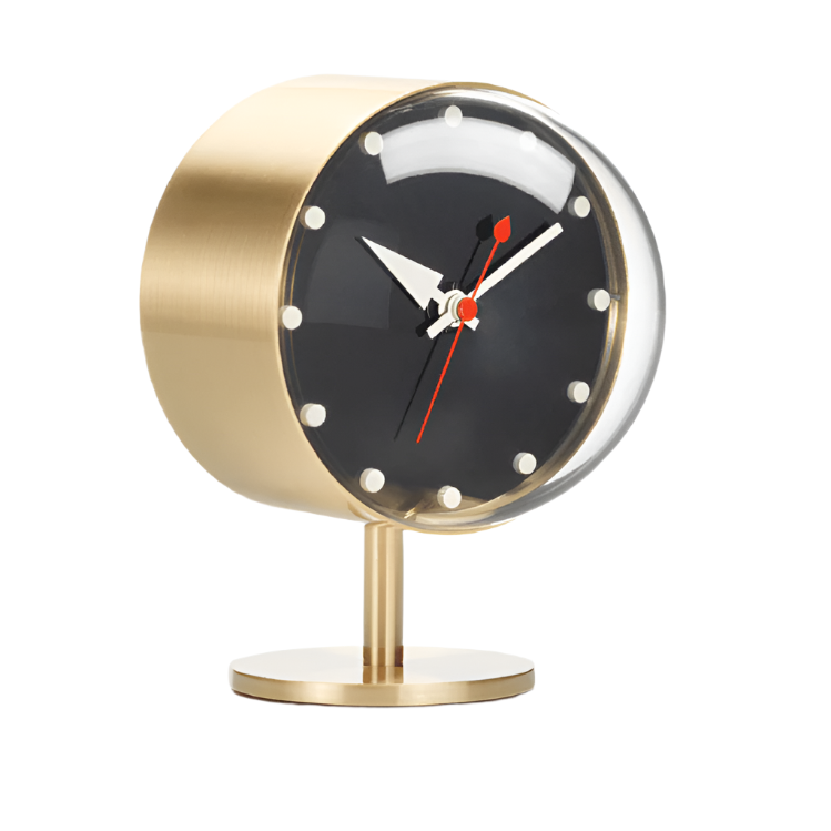 Nelson Night Desk Clock Clocks Vitra Brass
