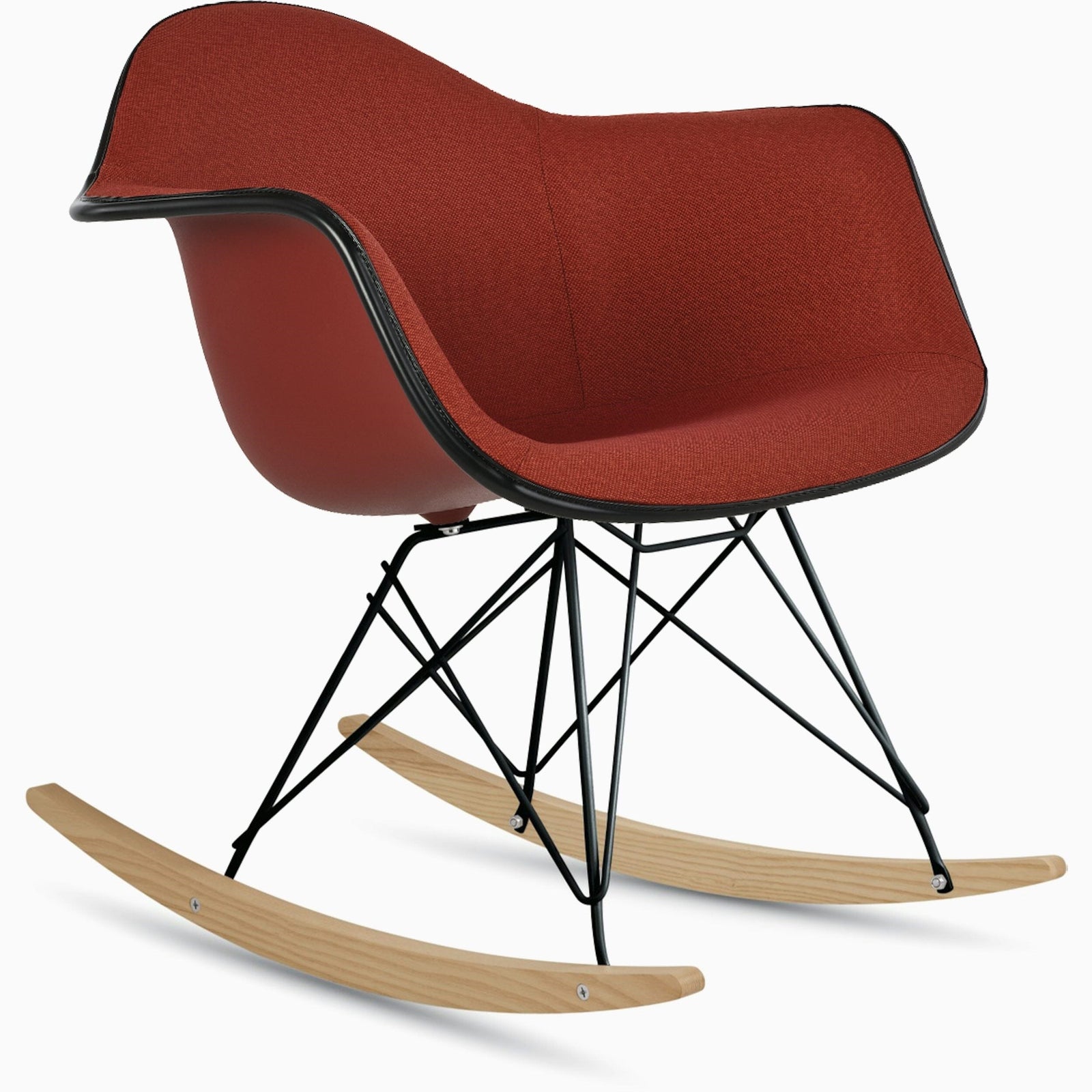 Eames Molded Plastic Armchair Rocker Base Upholstered rocking chairs herman miller