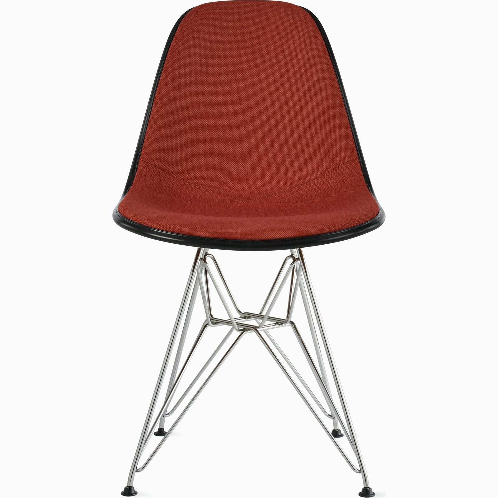 Eames Molded Plastic Upholstered Side Chair with Wire Base Side/Dining herman miller