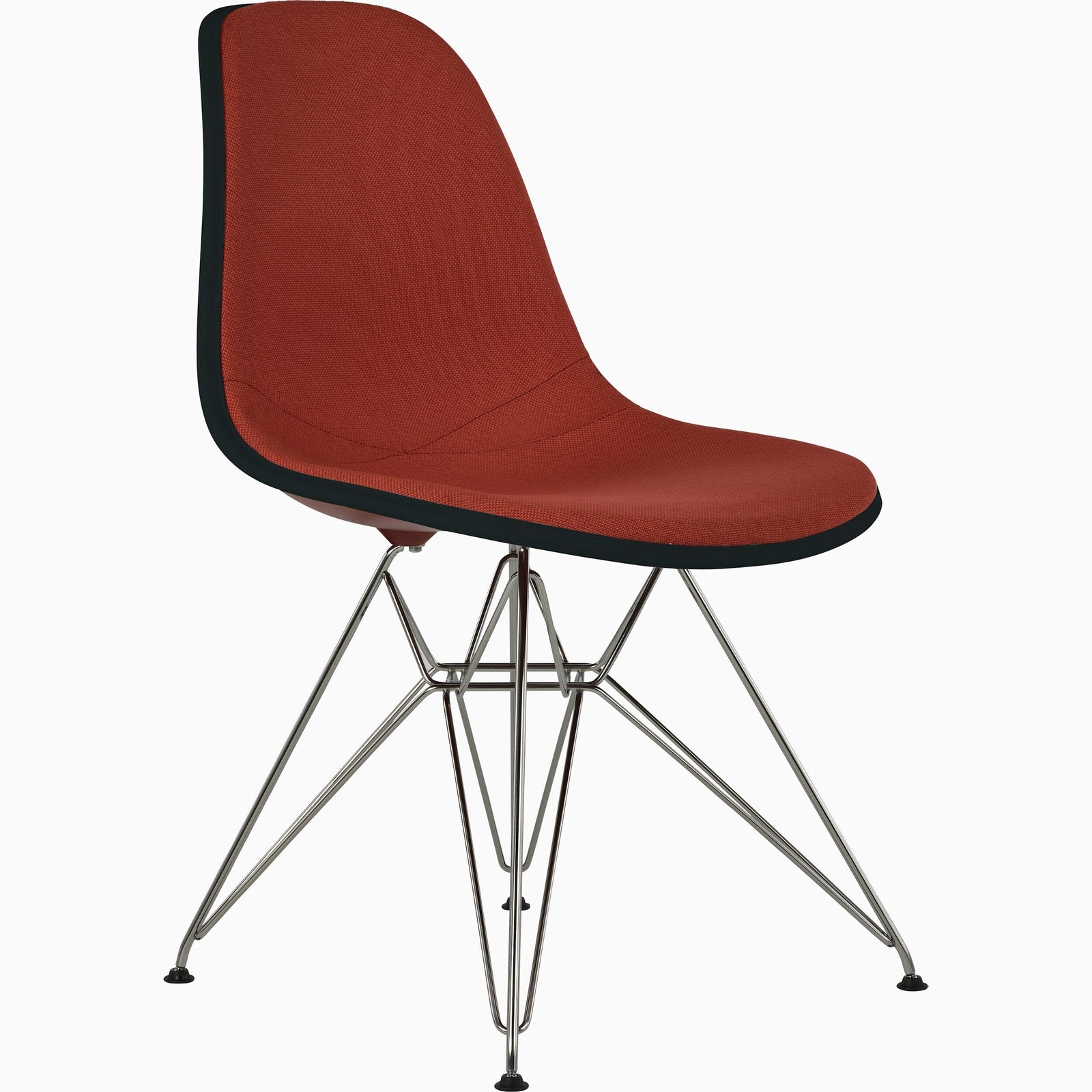 Eames Molded Plastic Upholstered Side Chair with Wire Base Side/Dining herman miller